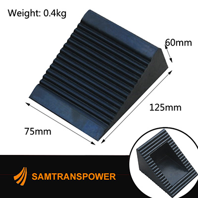 Car Tyre Rubber Wheel Chock or Wedge L75W125H60mm